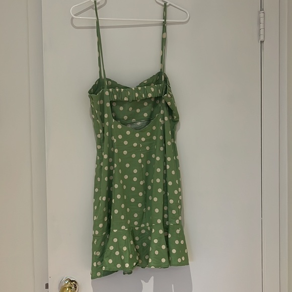 Zara Green Polka Dot Ruffle Dress - Picture 5 of 6